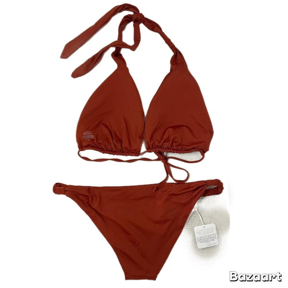 Monday Swimwear Rust Bikini Size L/V